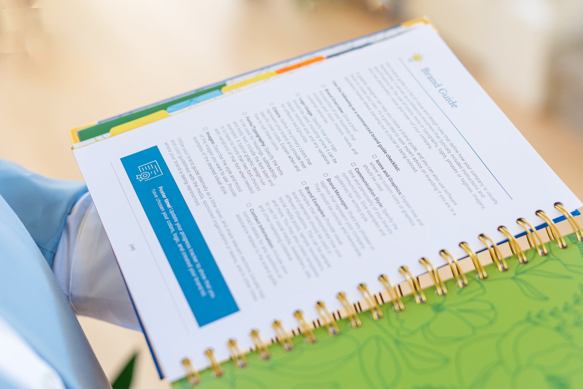 Image of the inside of the planner.